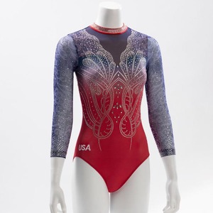 <span class=keywords><strong>Justaucorps</strong></span> de gymnastique sans manches pour enfants, personnalisé, de haute qualité, avec motifs par sublimation, pour l'entraînement, collection Équipe Amérique Europe - Product Image 3