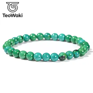 TeoWaki Gelang Elastis Manik-manik Batu Alam Bulat Pilihan Warna Beragam Perhiasan Fashion Harian Dapat Ditumpuk Hadiah Terbaik Liburan 19cm - Product Image 4