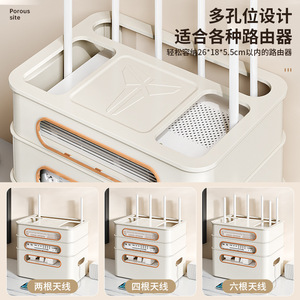 Router <b>Storage</b> <b>Box</b> Rectangle <b>Stackable</b> With Cable Management For Router Tv Set Top <b>Box</b> Wireless Wi Fi Modem - Product Image 2