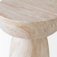 Table basse décorative Cammy Stone en marbre naturel, moderne, minimaliste, légère et écologique pour salon et balcon