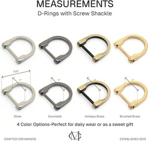 CRAFTMEMORE D Rings Screw In Shackle Horseshoe D Ring DIY Key Holder <b>Purse</b> Accessories For Inch Strap Pack Gold - Product Image 4