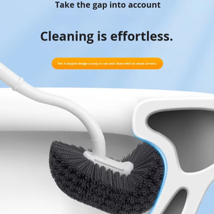 S-type Bathroom Wall-mounted Toilet Curve <b>Brush</b> Head Corner <b>Brush</b> Soft Hair Household Items Cleaning Tools Accessories - Product Image 2