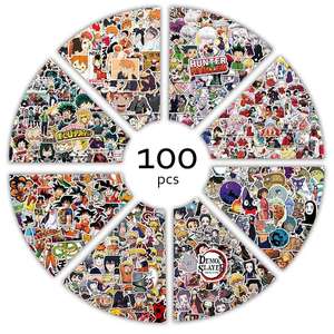 100 <span class=keywords><strong>Pegatinas</strong></span> de Graffiti de Colección de Anime Japonés, Hunter x Hunter, Voleibol, Junior, Exterminio de Fantasmas, Blade, PVC Ecológico - Product Image 1