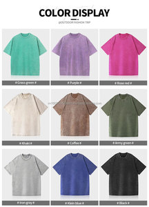 Camiseta de algodón 100% de alta calidad, nueva tendencia, hombro caído de gran tamaño, diseño de logotipo personalizado, patrón 3D, estampado Unisex lavado en blanco - Product Image 6