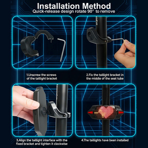 Luz Trasera LED Inteligente para <span class=keywords><strong>Bicicleta</strong></span> con Sensor de Frenado, Personalizable con Mensajes Programables y Control por Aplicación, Fabricante BSCI OEM - Product Image 5
