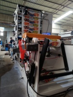 Machine d'impression flexographique rouleau à rouleau, 3 couleurs, 120 m/min pour la production de gobelets et sacs en papier de 1200 mm de large
