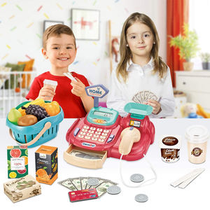 26 Pcs <strong>Children</strong> Girls Toys Supermarket Pretend Play Shopping Money Toy for Kids, with Scanner <strong>Till</strong> Cash Register Toy - Product Image 5