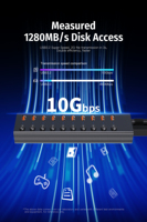 Hub USB 3.0 3.2 Portabel 10-Port dengan Kecepatan Data 10Gbps, Pembagi Hub USB dengan Sakelar LED Individual On/Off, Adaptor Daya 12V4A untuk Laptop