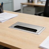 Pasacables de Aleación de Aluminio de 160 mm, Organizador de Cables para Escritorio de Oficina, Pasacables Rectangular para Mesa de Computadora