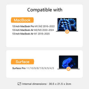 Custodia Rigida Antiurto da <span class=keywords><strong>13</strong></span> Pollici per <span class=keywords><strong>MacBook</strong></span> <span class=keywords><strong>Air</strong></span> M2/M1 2022-2018 con <span class=keywords><strong>Borsa</strong></span> Porta Accessori, Custodia da Viaggio per Laptop - Product Image 2