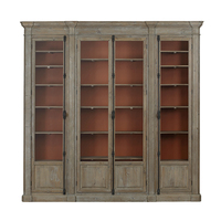 Meuble de bureau en verre avec vitrine, design belge, classeur plat