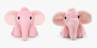 Boneka Gajah Pink Custom, Isi Kapas PP, Bordir, Boneka Hewan, Pola Potong Jahit Isian, Karakter Custom, Penghilang Stres