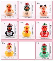 Lot de minuscules jouets de canard miniatures de maison de poupée mini résine canard artisanat ornement petit noël mini 3d figure jouet d'hiver pour enfant