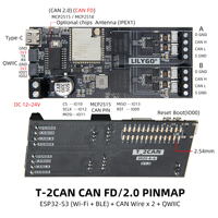 Carte de développement LILYGO T-2CAN FD ESP32-S3, double bus CAN, prend en charge CAN 2.0B/CAN FD, passerelle CAN industrielle haute vitesse 5 Mbps