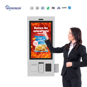 INGSCREEN 21.5Inch Self Service Ordering Kiosk Windows 10 <strong>Android</strong> POS <strong>Terminal</strong> SDK Built-in QR Code Scanner Facial Recognition - Product Image 1