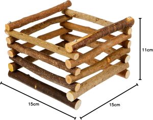 Hierba <span class=keywords><strong>de</strong></span> conejo para roedores <span class=keywords><strong>de</strong></span> madera natural Hack Heuraufe Mit Sitzbrett - Product Image 1