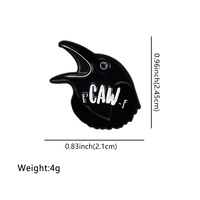 En gros, épingles en métal à motifs de dessins animés, épingles à citation de corbeau mignonnes, badges créatifs à lettres anglaises, accessoires de mode décoratifs pour vêtements