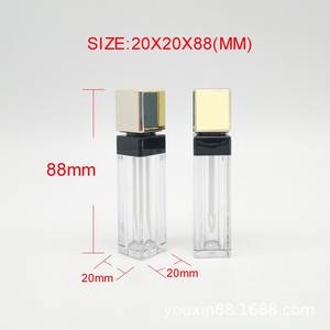 Envases de tubos de brillo de labios rectangulares cuadrados vacíos de 8ml al por mayor con tapa de oro rosa para embalaje de brillo de labios - Product Image 4