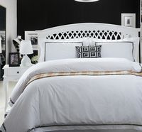 Ensemble de literie de chambre à coucher 100% coton, drap de lit de couleur blanche, taille unique en percale