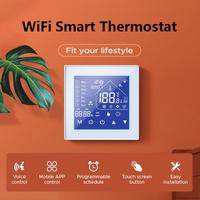 Tuya App AC 95/240V 5/16A 5 + 1 + 1 Chaudière à gaz au sol électrique programmable Chauffage LCD Écran tactile Thermostat intelligent