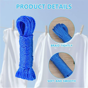 Corde synthétique en PVC résistante aux intempéries pour suspendre les vêtements, fil écologique flexible à fixer au mur pour le séchage des vêtements - Product Image 3