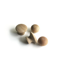 Mini boutons ronds en bois personnalisés, champignon en bois naturel, armoire, commode, tiroir, poignée de porte et bouton pour meubles