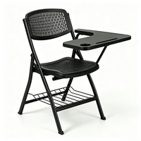 Chaise de formation pliable avec tablette d'écriture, chaise de conférence empilable à structure métallique pour salle de réunion d'hôtel