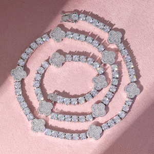 Nouvel Arrivage Collier Chaîne Tennis Fleur 5mm pour Femme, Noir, Style Hip Hop, entièrement serti de Zircon 5A, en Laiton, Bijou pour Cadeau - Product Image 2