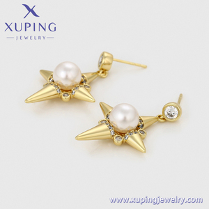 X000904669 Fabricantes de joyería Pendientes de perlas de circón artificial Estilo de estrella Pendientes de joyería chapados en oro de moda - Product Image 5