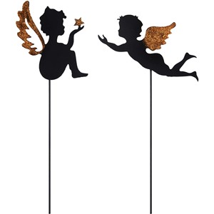 Décoration de jardin créative en fer forgé : Piquet en fer avec motif ange découpé pour pot de fleurs, plante, décoration extérieure – Disponible à la vente - Product Image 3