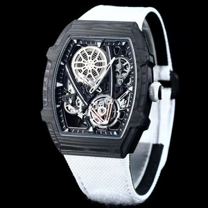A Classic, Luxurious and High-<b>end</b> Texture Woven Strap, Ultra-thin 8.5mm Dial Carbon Fiber Men's Fashion Wristwatch - Product Image 2