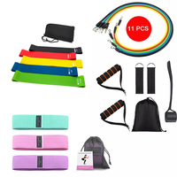 Meilleure Vente Kit d'Exercice à Domicile 11 Pièces en Caoutchouc Élastique Bande de Fitness Personnalisable avec Logo Set de Bandes de Résistance TPE