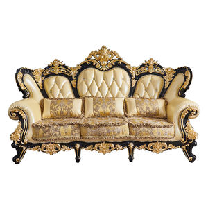 JINS <span class=keywords><strong>Sofa</strong></span> kulit Eropa 1234 ruang tamu ukiran kayu padat seluruh Set lapisan kulit sapi besar dan kecil apartemen Amerika - Product Image 6