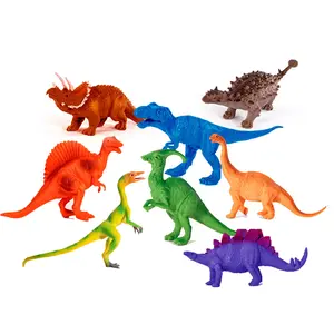 Figuras de acción de plástico para niños, juguetes de PVC, dinosaurios, coloridos, pequeños, de plástico, venta al por mayor