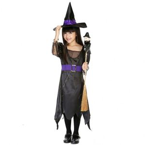 Lindo Cosplay niños púrpura negro Halloween bruja rendimiento vestido de <span class=keywords><strong>princesa</strong></span> - Product Image 1