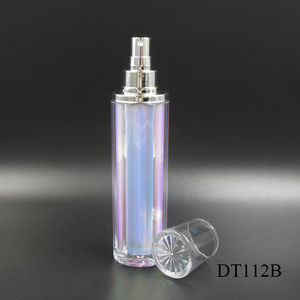 Botella acrílica redonda de iridiscencia, envase de Tóner vacío de plástico liso, con etiqueta privada personalizada, 50ml/100ml - Product Image 5