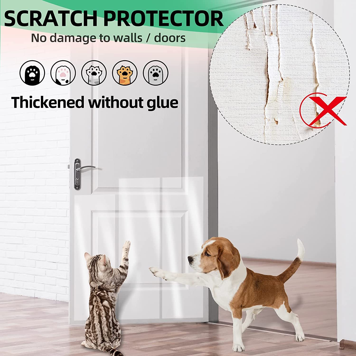 Clear Door Protector Tape For Dogs & Cats - Anti Scratch Guard For Furniture (200" X 8.2")