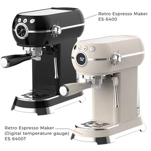 New Retro Style Stainless Steel Coffee Machines Automatic Coffee Maker Italian Electric Portable Espresso Machine