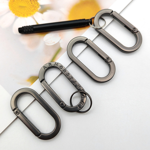 Muti-màu sắc hình chữ U Carabiner tùy chỉnh khắc laser logo kim loại hình bầu dục mùa xuân vòng chìa khóa Snap <span class=keywords><strong>Hooks</strong></span> cho túi ví - Product Image 3