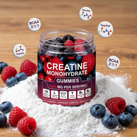 Gummies de Créatine Monohydrate 5000mg avec BCAA, L-Carnitine et Taurine pour la Croissance Musculaire et la Récupération - 150 Gummies Oursons aux Fruits Rouges