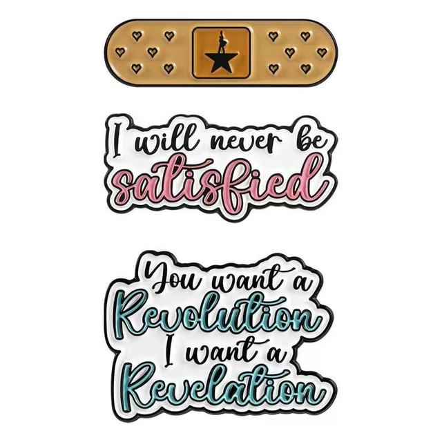 Wholesale Metal Cartoon Pins High Quality Musical Theater Merchandise Brooches Pins Cartoon Style Hamilton Metal Pin Badges
