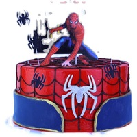 Maison d'araignée à double couche de style dessin animé pour table de desserts, avec carte enfichable pour la décoration de gâteaux et cupcakes pour la fête des pères
