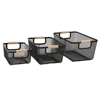 Panier de rangement rectangulaire en fer de style nordique, breveté par le fabricant, pour usage domestique ; multifonctionnel pour fruits, fournitures de bureau et bureau.
