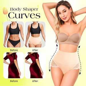 Высококачественное мягкое дышащее сексуальное кружевное белье с утягивающим эффектом, с возможностью нанесения логотипа, для коррекции фигуры, с высокой талией, для подтяжки ягодиц, женское. - Product Image 1