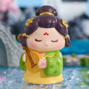 Figurine de dame de la dynastie Tang Yu Mo, boîte mystère, artisanat en résine, ornement fait main, cadeau pour la décoration de la maison - Product Image 3
