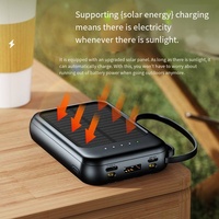 Batterie Externe Solaire Sans Fil Tendance 2025 – 20000 mAh – Produits Phares – Chargeur USB Étanche avec Panneaux Solaires