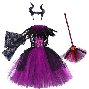 Disfraz de Maléfica para Niña, Disfraz de Bruja Malvada, Reina, Halloween, Carnaval, Cosplay, Disfraz de Fantasía - Product Image 1
