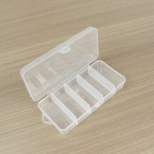 Transparent Plastic Storage Box 5 Compartments Rectangle For Fishing Tackle Electronic Components Tools Organizer - Product Image 3