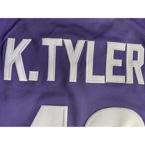 Camiseta de Baloncesto K.Tyler 43 Morada para Hombre, Transpirable, Sublimada, Cuello Redondo, Talla Adulto - Product Image 3