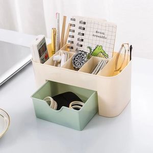 Desktop Makeup Storage Box With Drawer <b>Rectangle</b> Multi Functional Cosmetic Organizer For Desk And Jewelry Storage - Product Image 2